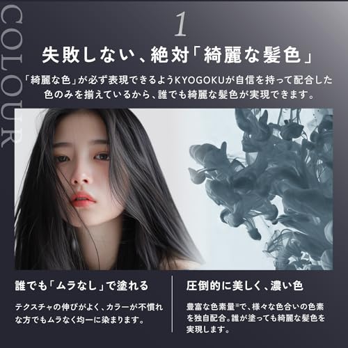 KYOGOKU IROME イロミー 1剤 24色 ヘアカラー 白髪染め 医薬部外品 低刺激 美容室専売品 セルフカラー 部分染め (チタンシルバー)