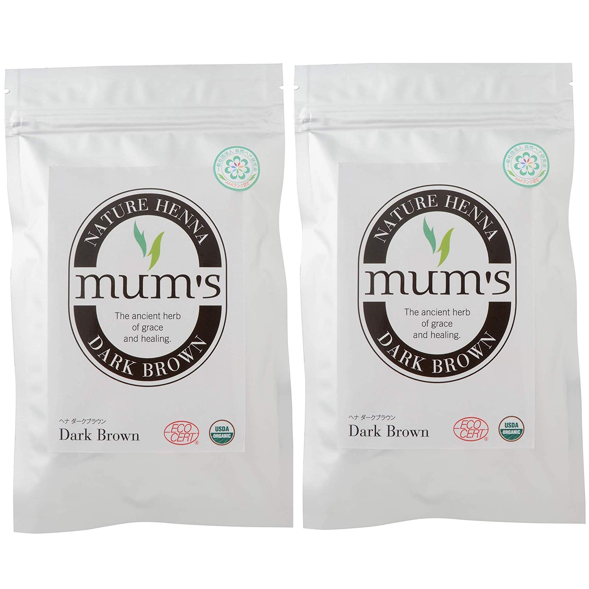 マムズ ヘナ ダークブラウン100g ２袋セット USDA Organic